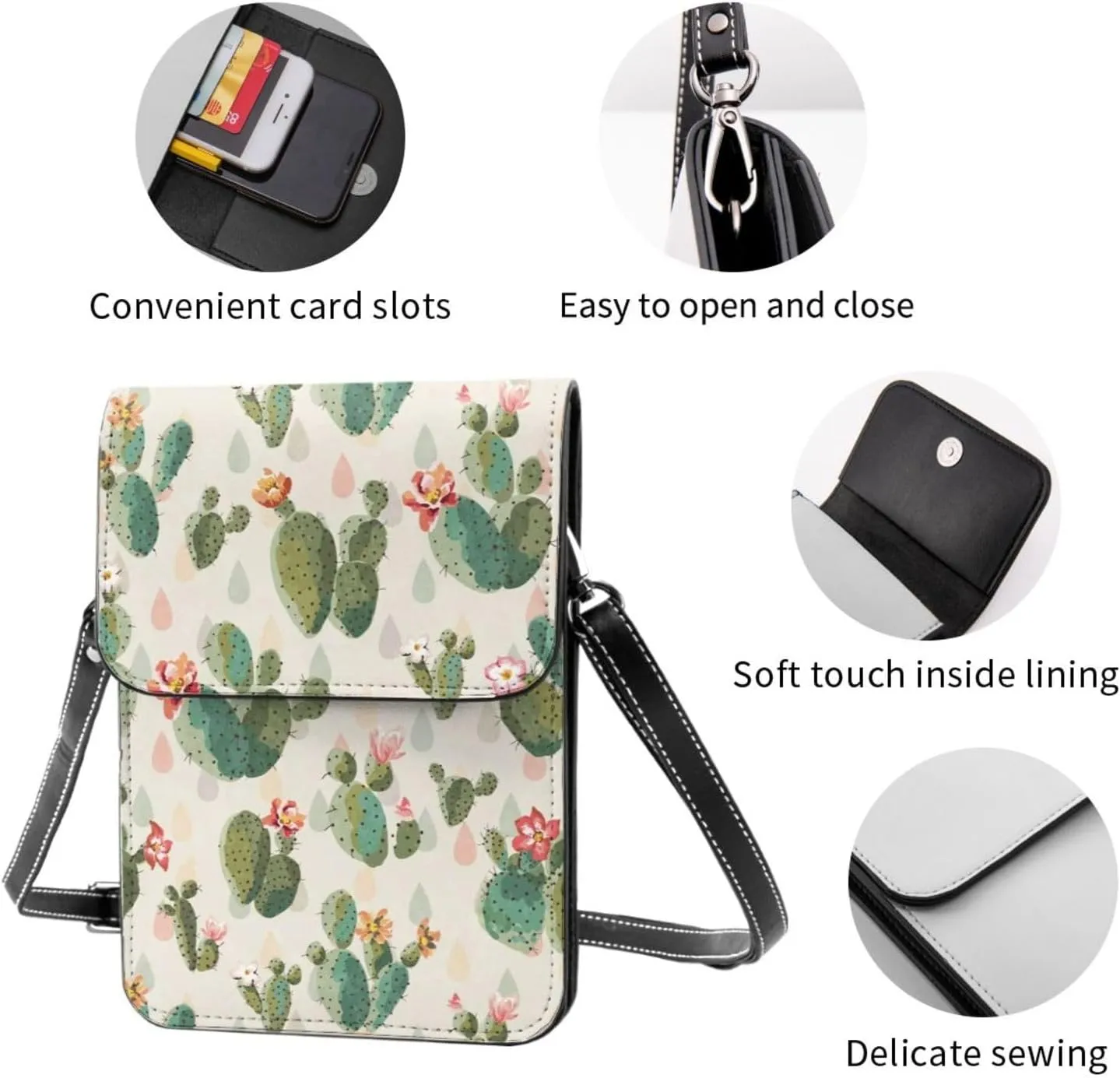 Autism Awareness Leather Crossbody Cell Phone Purse Small Wallet Bags Adjustable Phone Bag for Women