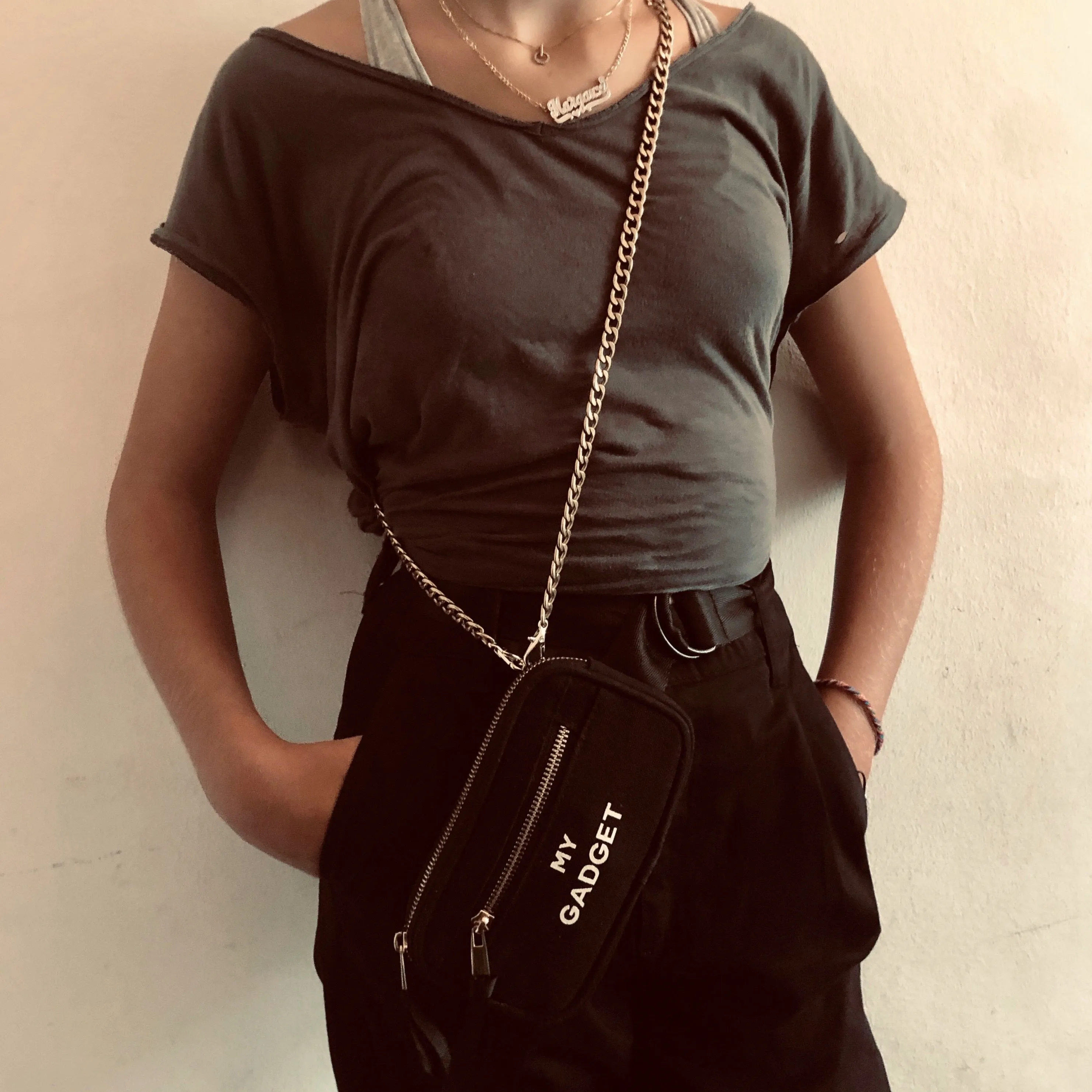 Bag-all Mini Gadget Case with gold chain