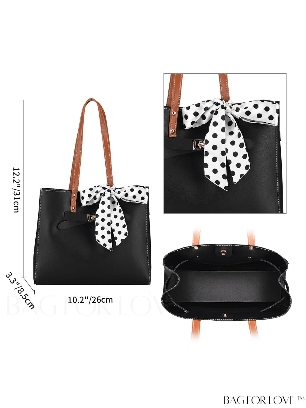 BagForLove - ATARNI Womens Large Capacity PU Shoulder Tote and Handbag Set