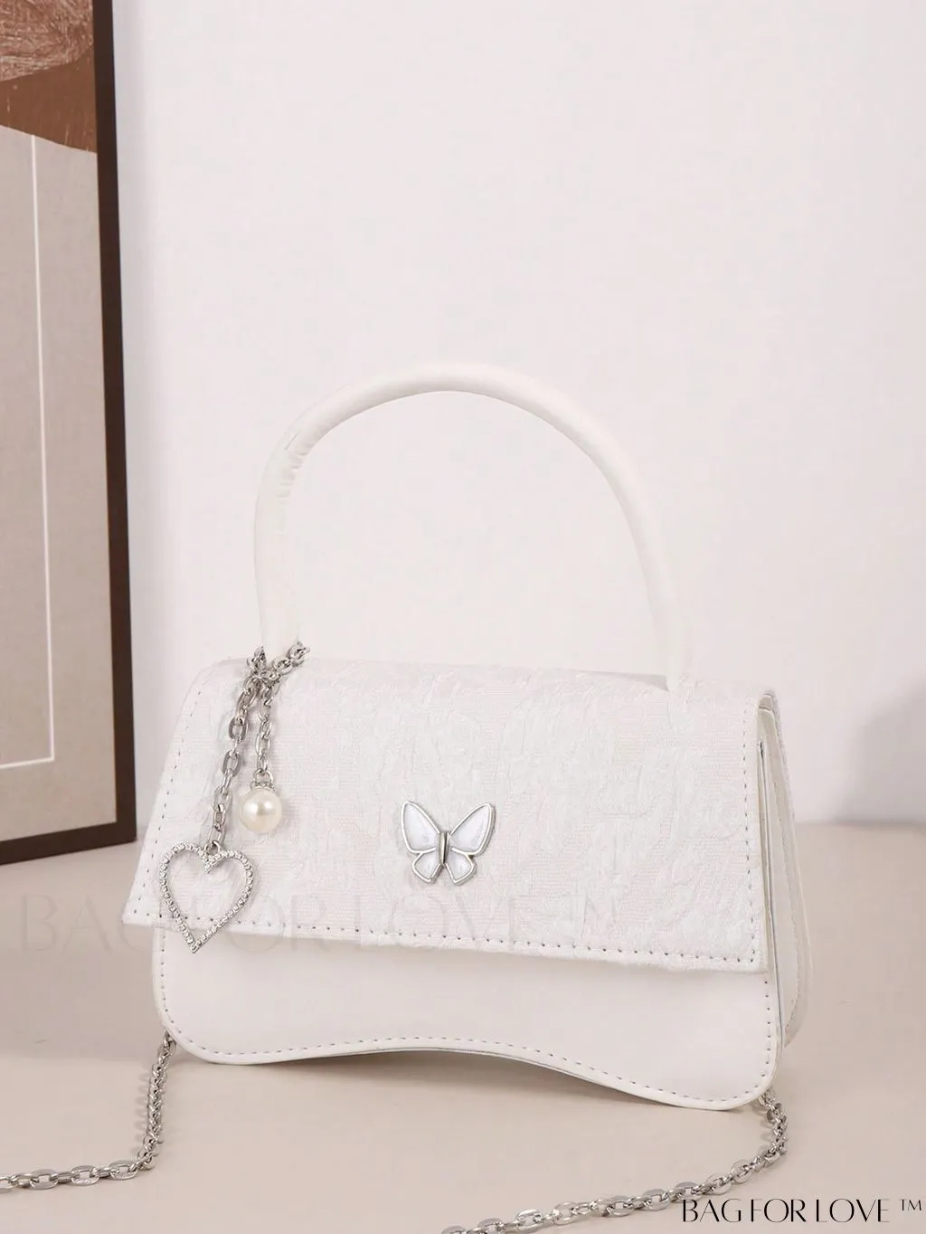 BagForLove - Black Square Mini Butterfly Flap Bag with Decorative Detail