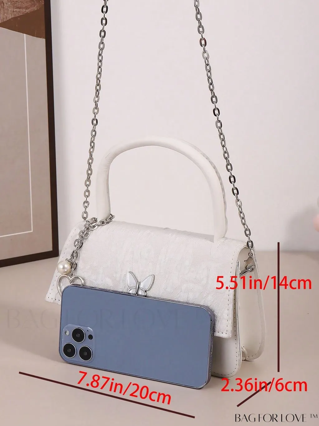 BagForLove - Black Square Mini Butterfly Flap Bag with Decorative Detail