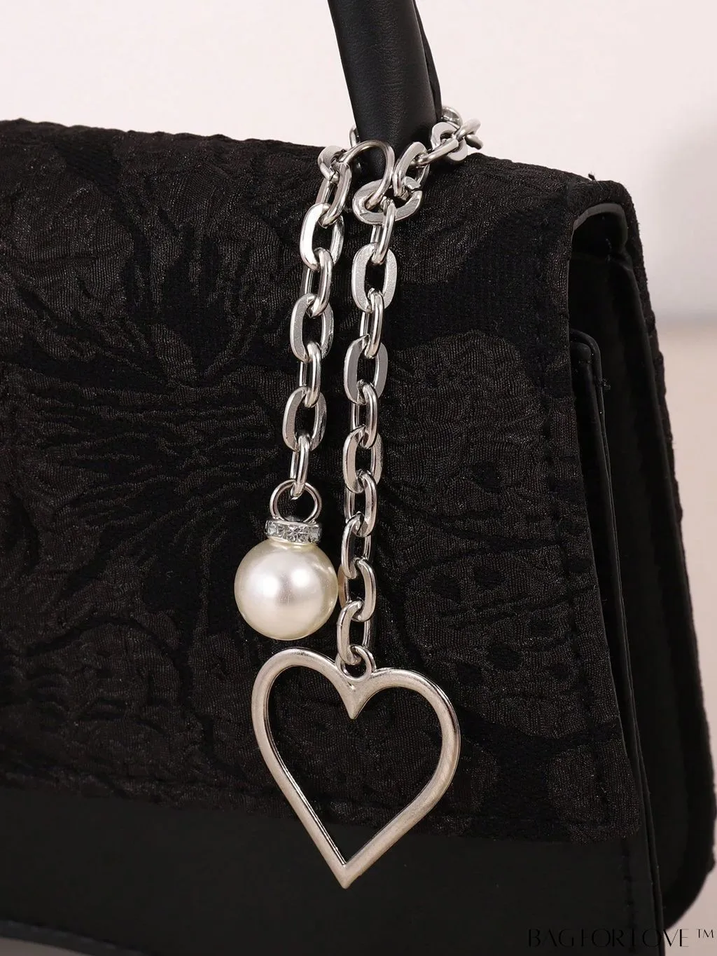 BagForLove - Black Square Mini Butterfly Flap Bag with Decorative Detail