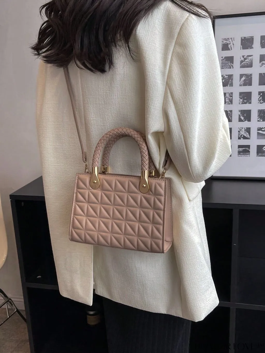 BagForLove - Braided Mini Straw Bag with Zipper Closure and Contrast Binding Detail