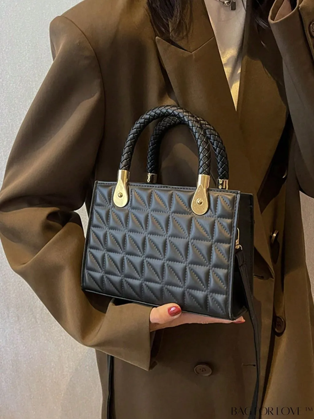 BagForLove - Braided Mini Straw Bag with Zipper Closure and Contrast Binding Detail