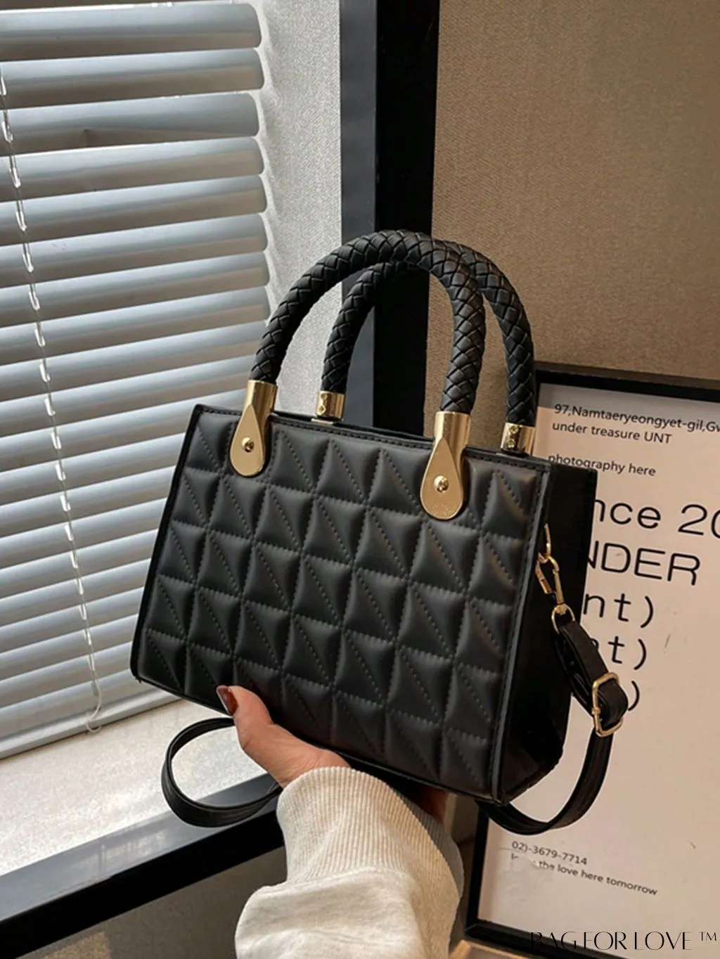 BagForLove - Braided Mini Straw Bag with Zipper Closure and Contrast Binding Detail