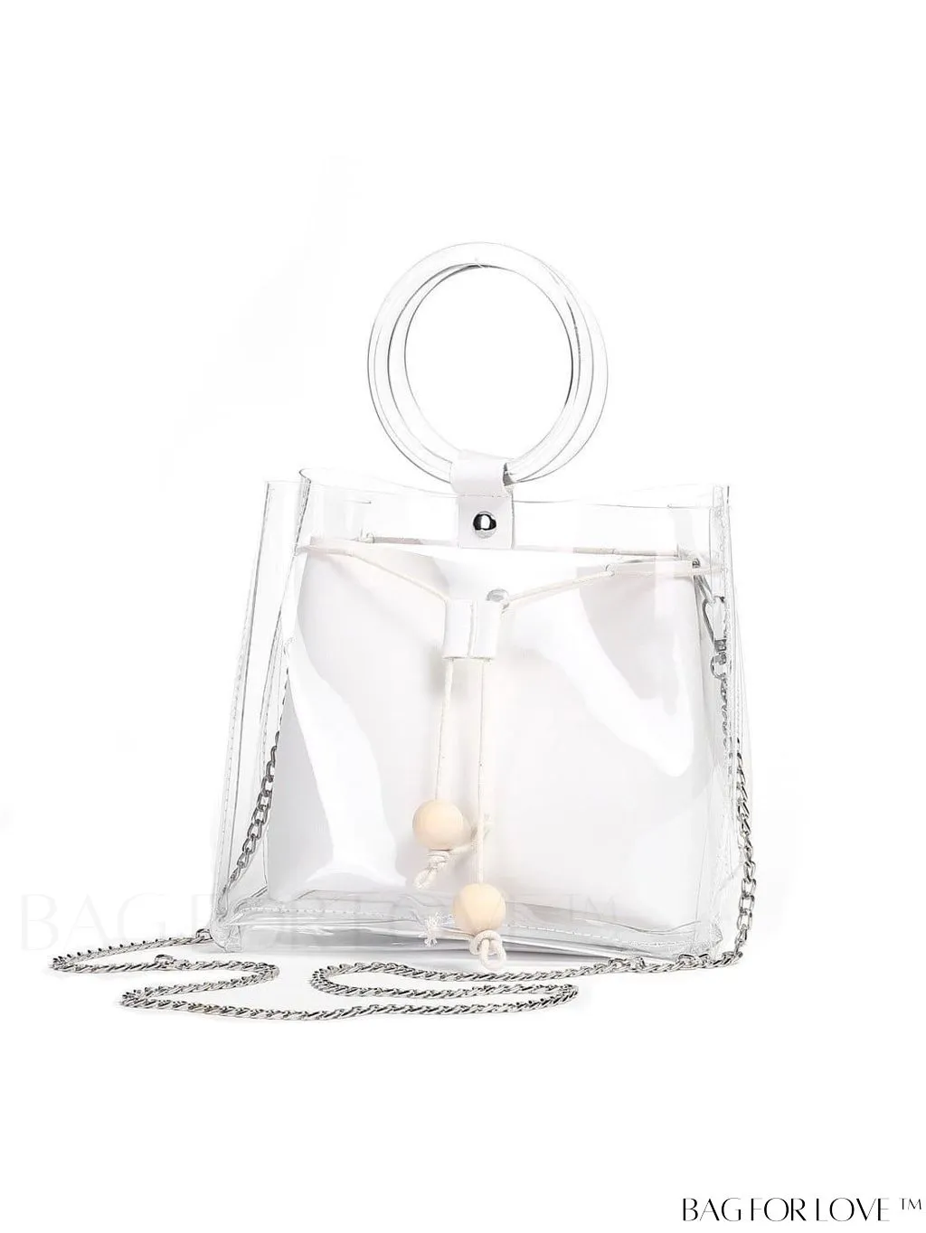 BagForLove - Chic Clear Tote Bag with Drawstring and Inner Pouch