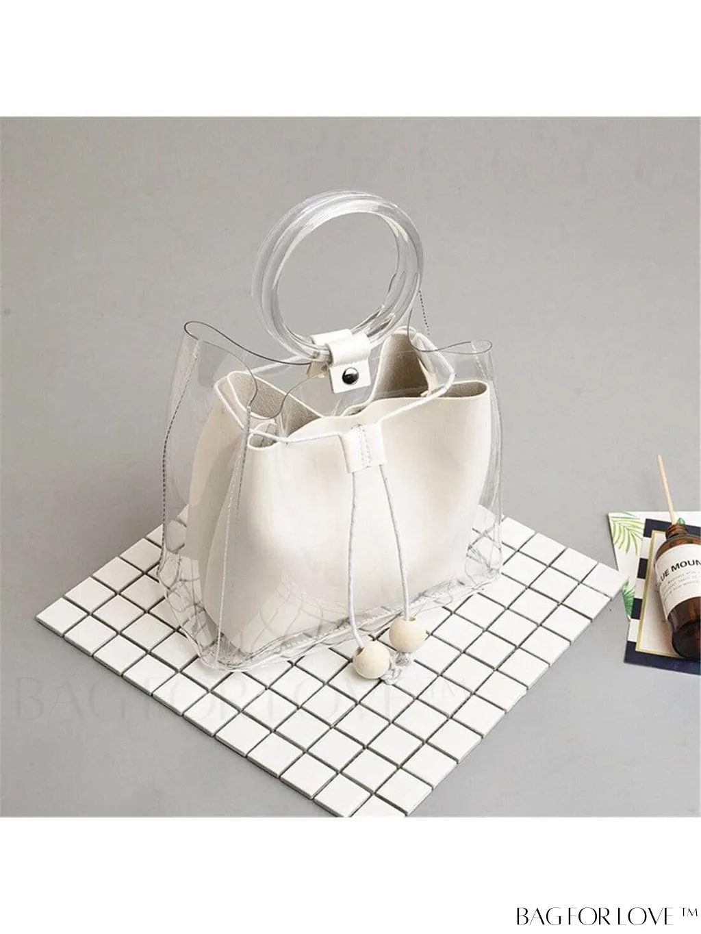 BagForLove - Chic Clear Tote Bag with Drawstring and Inner Pouch