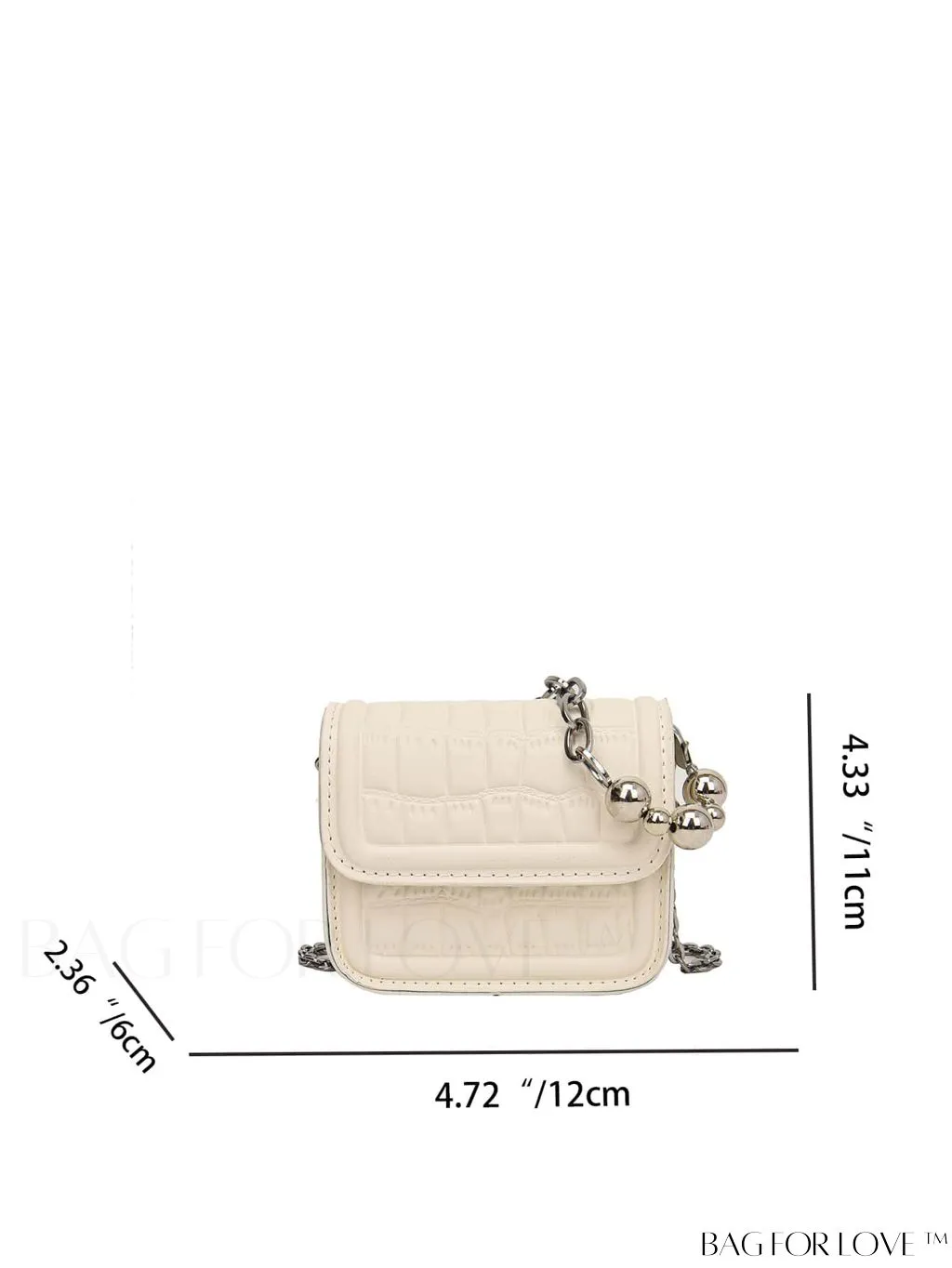 BagForLove - Chic Crocodile Pattern Flap Handbag with Metallic Chain Strap