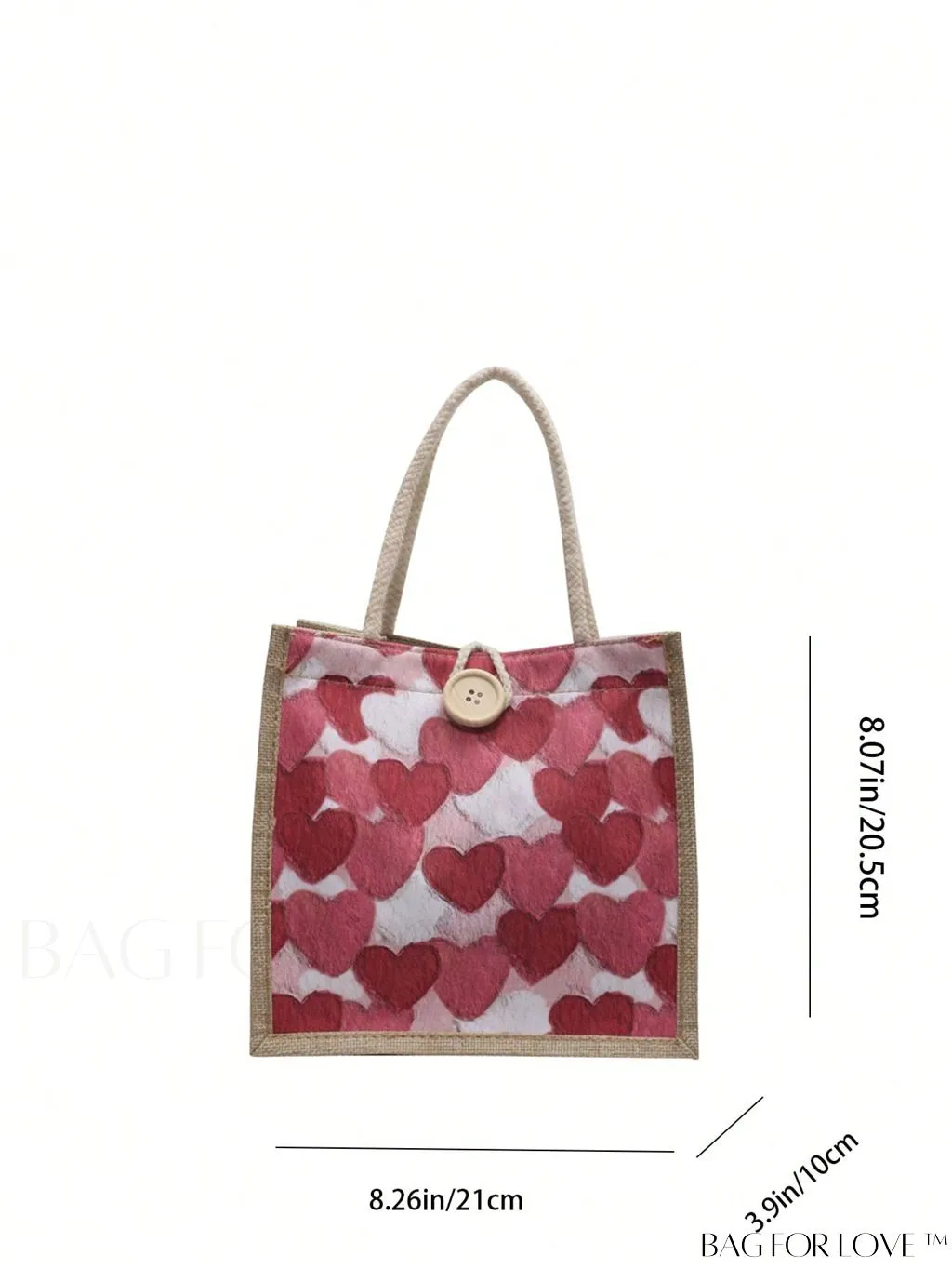 BagForLove - Chic Letter Print Square Bag with Tassel & Button Accents - Ideal for Everyday Use