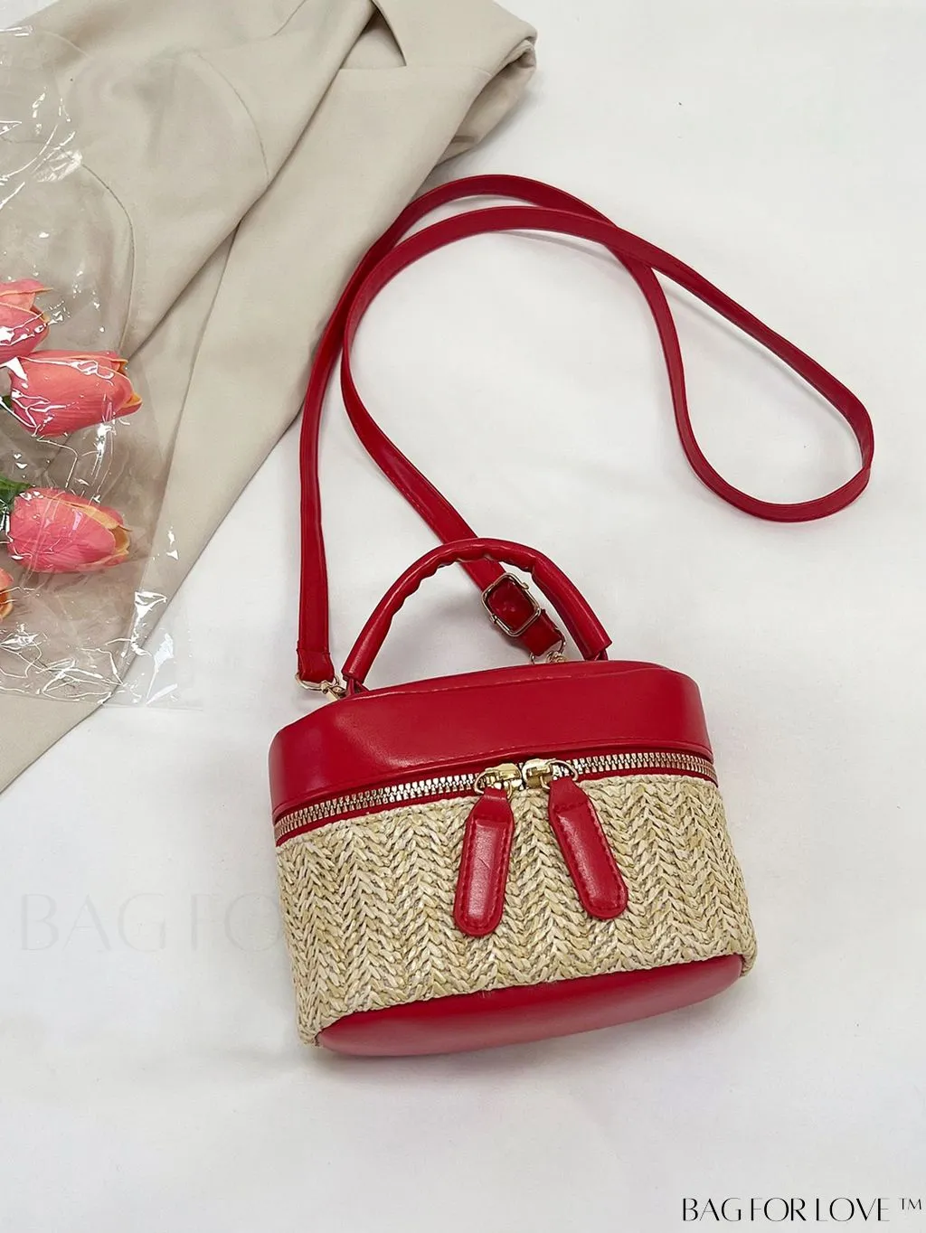 BagForLove - Chic Mini Color Block Woven Handbag