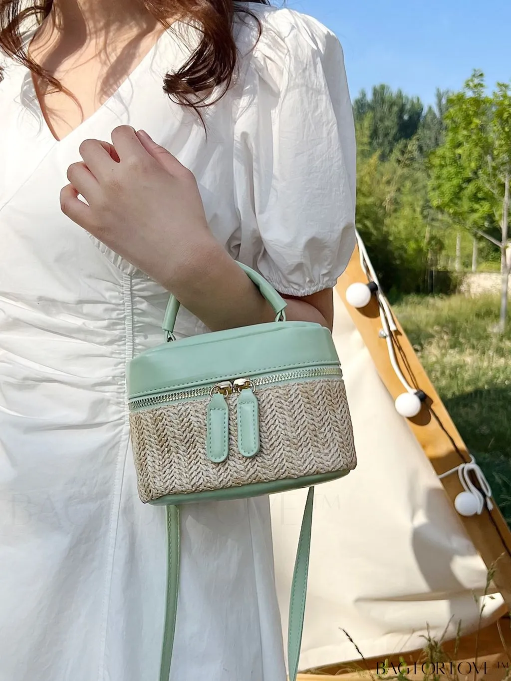 BagForLove - Chic Mini Color Block Woven Handbag