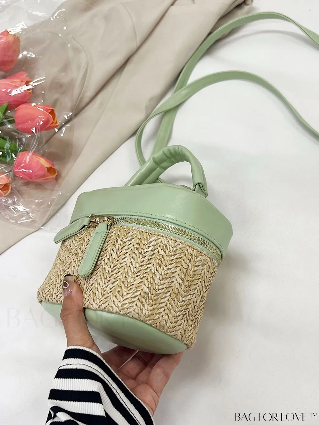 BagForLove - Chic Mini Color Block Woven Handbag