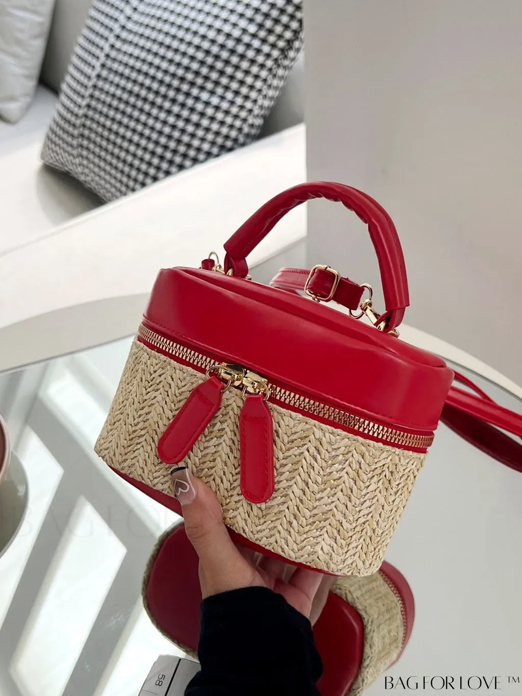 BagForLove - Chic Mini Color Block Woven Handbag