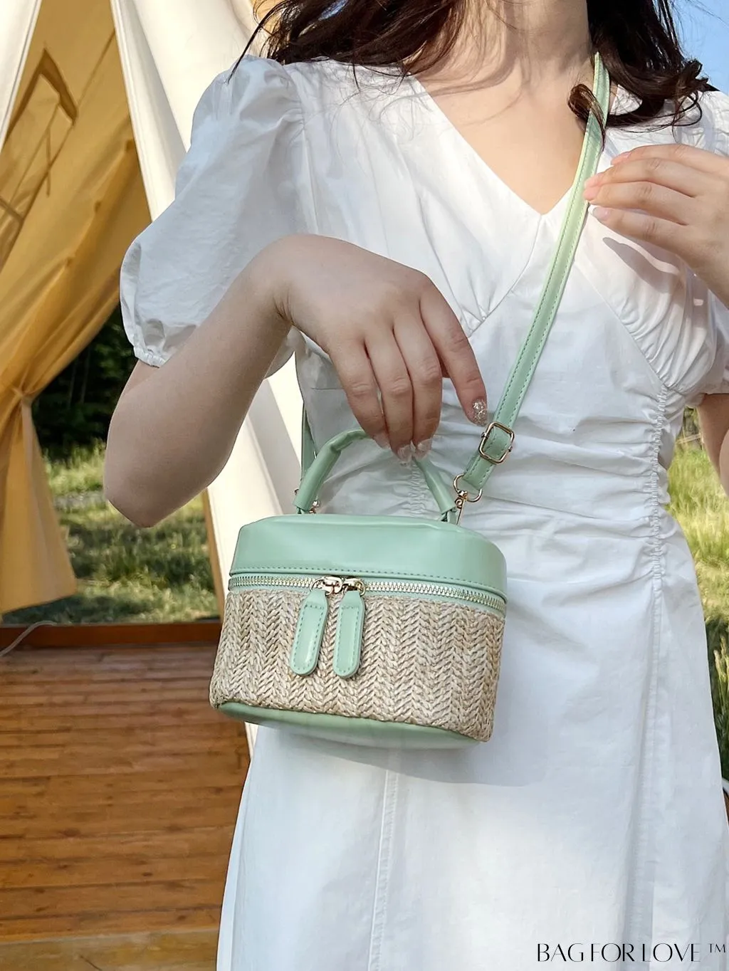 BagForLove - Chic Mini Color Block Woven Handbag