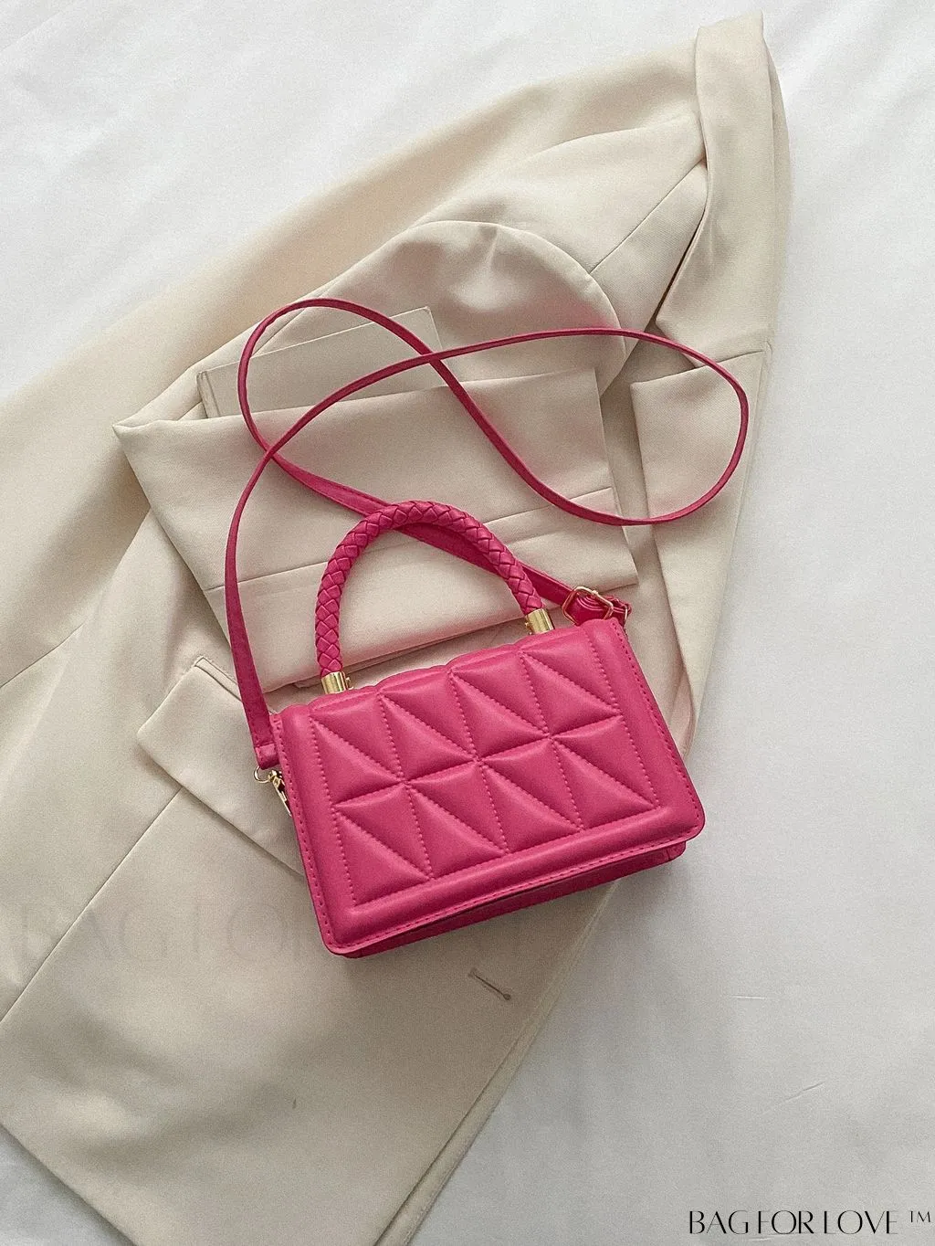 BagForLove - Chic Plaid Pattern PU Leather Handbag & Crossbody Bag for Fashionable Women