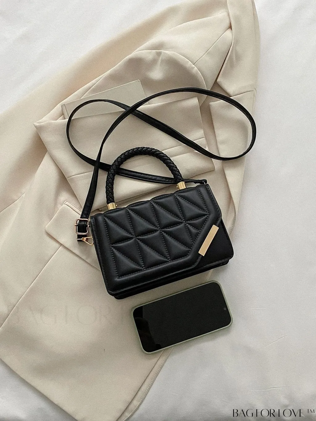 BagForLove - Chic Plaid Pattern PU Leather Handbag & Crossbody Bag for Fashionable Women