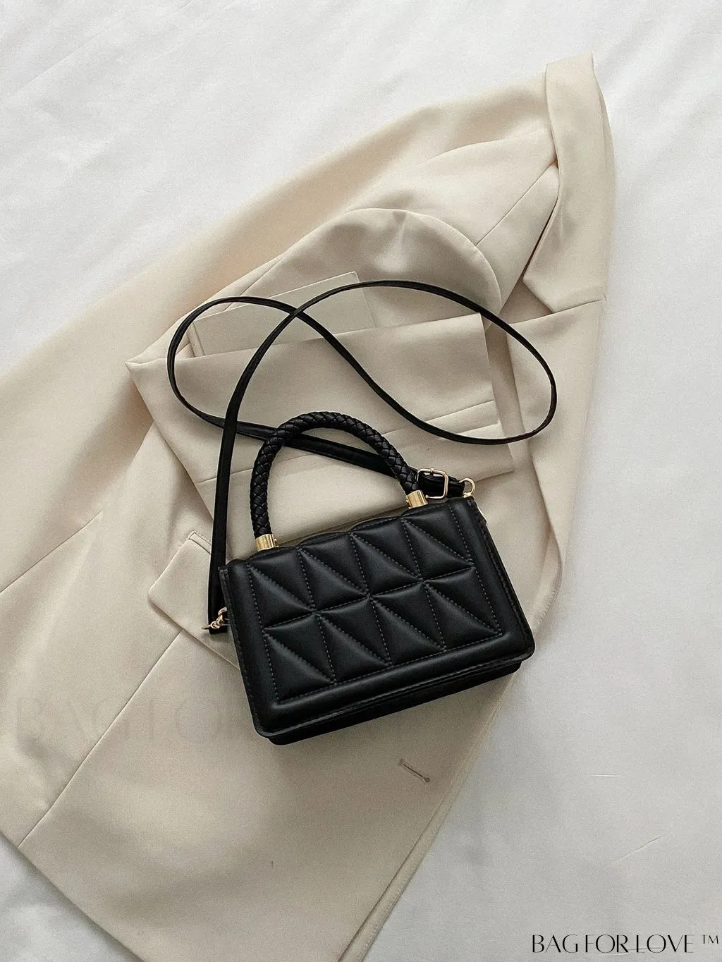 BagForLove - Chic Plaid Pattern PU Leather Handbag & Crossbody Bag for Fashionable Women