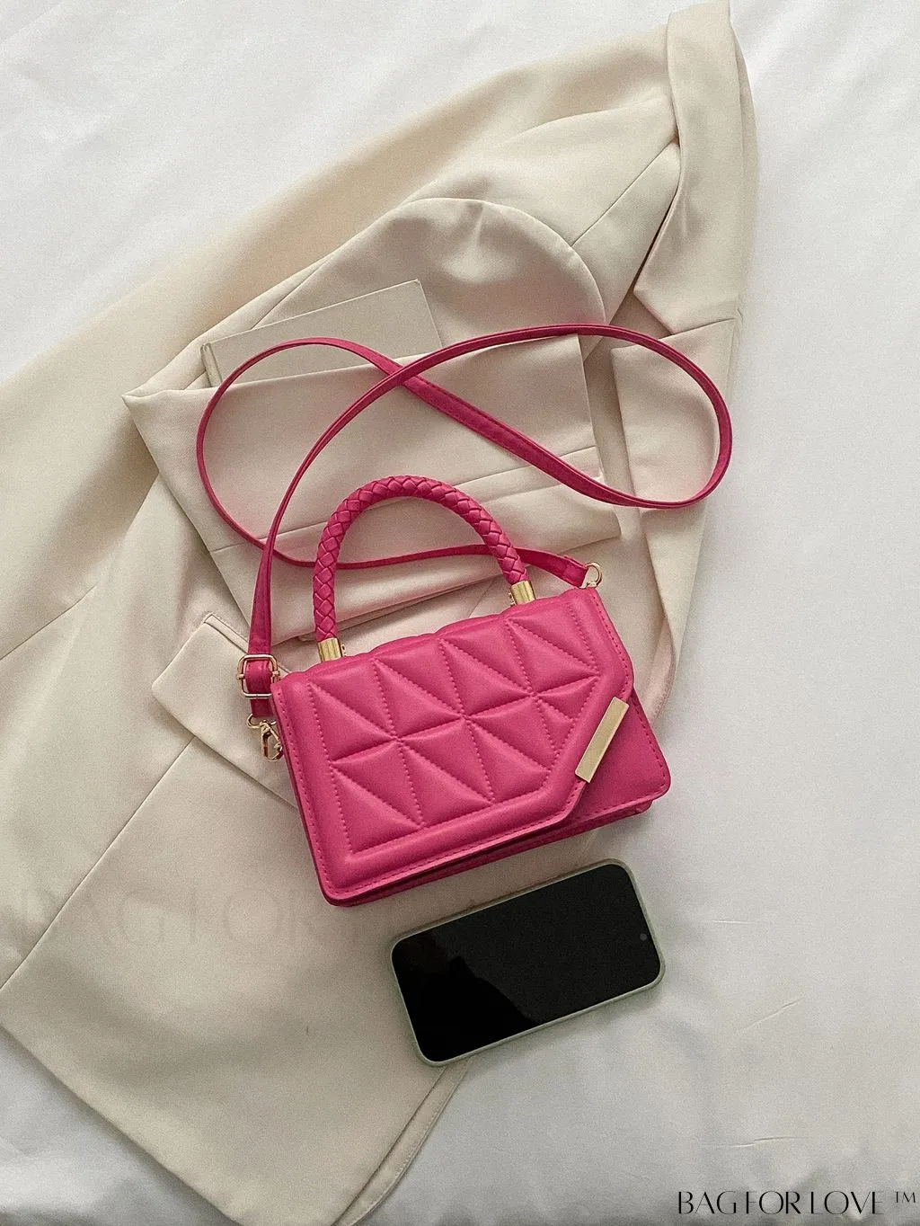 BagForLove - Chic Plaid Pattern PU Leather Handbag & Crossbody Bag for Fashionable Women