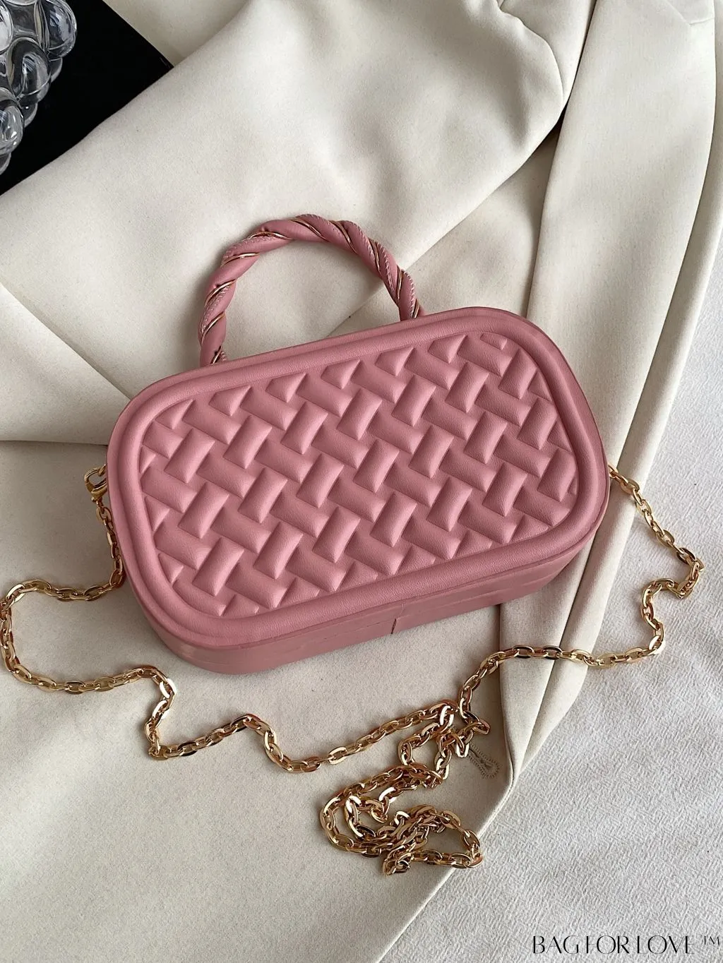 BagForLove - Compact & Chic PU Square Bag with Stylish Stitching