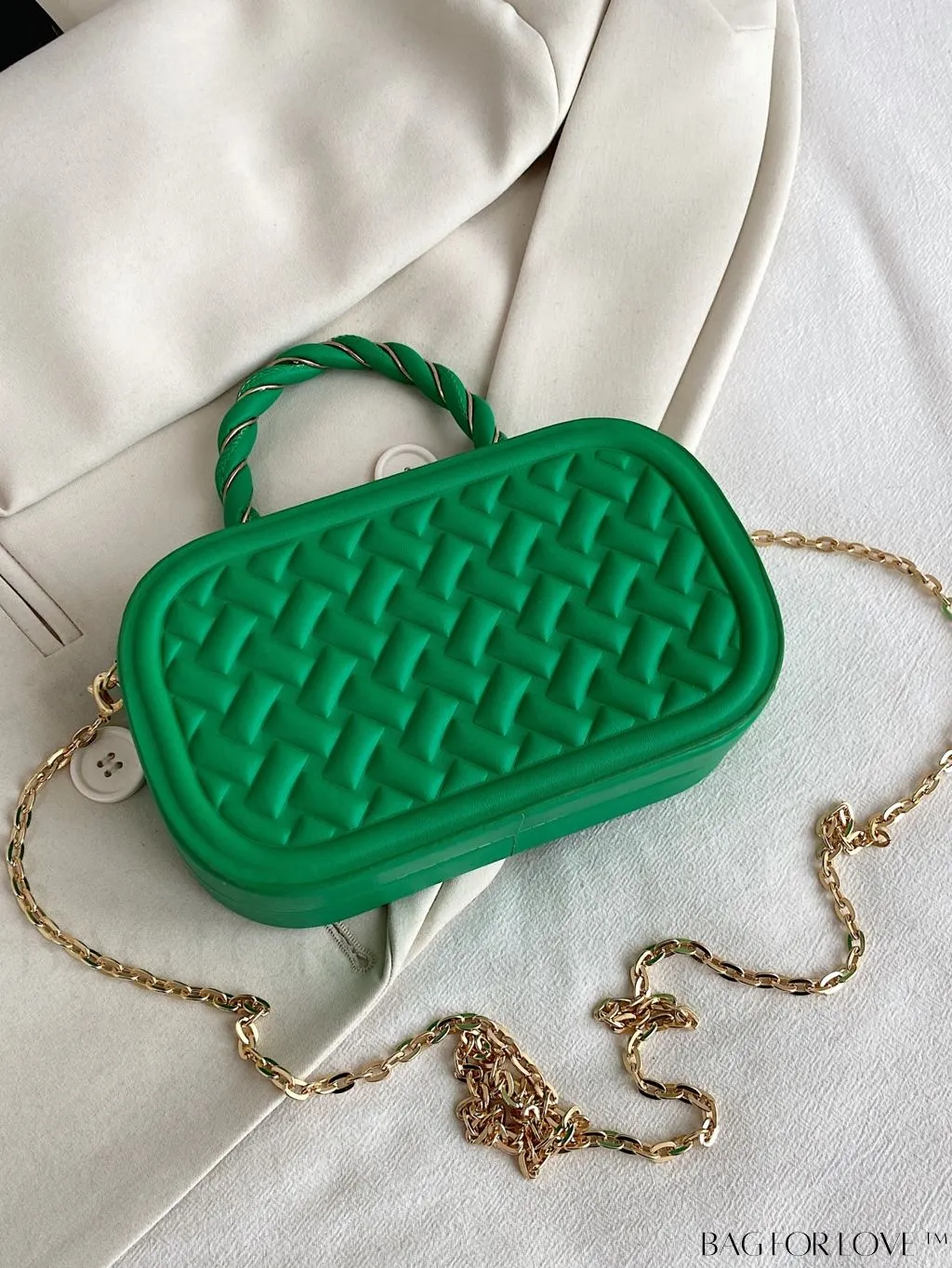 BagForLove - Compact & Chic PU Square Bag with Stylish Stitching