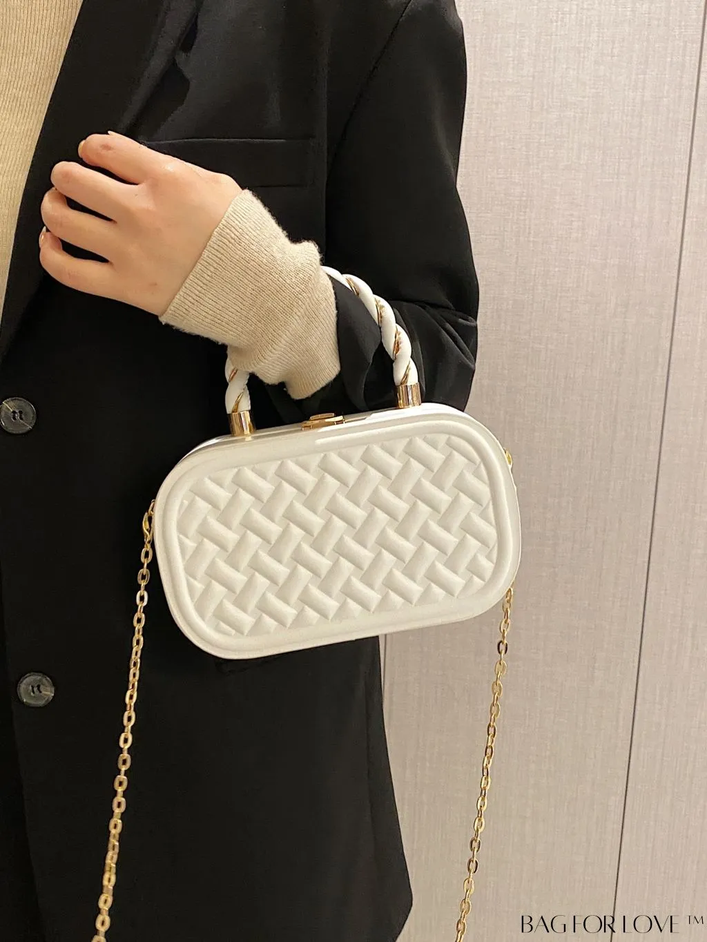 BagForLove - Compact & Chic PU Square Bag with Stylish Stitching