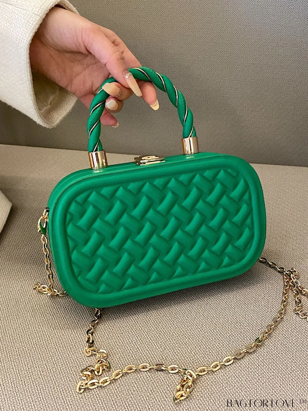 BagForLove - Compact & Chic PU Square Bag with Stylish Stitching
