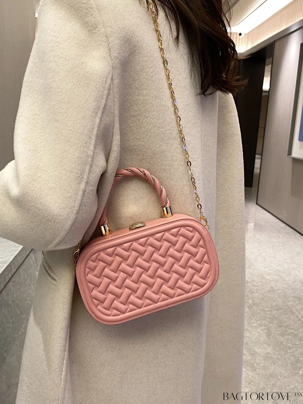 BagForLove - Compact & Chic PU Square Bag with Stylish Stitching