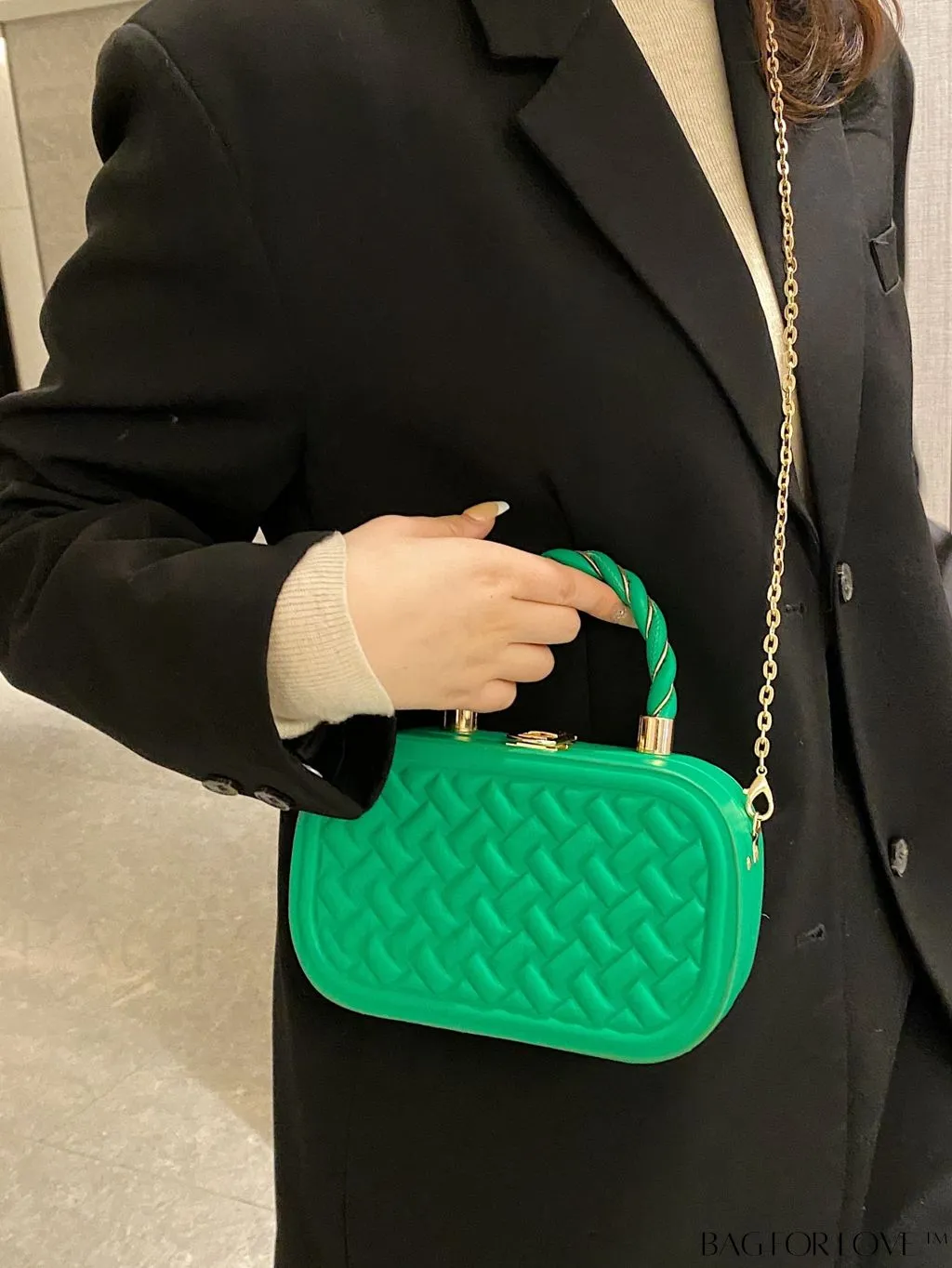 BagForLove - Compact & Chic PU Square Bag with Stylish Stitching