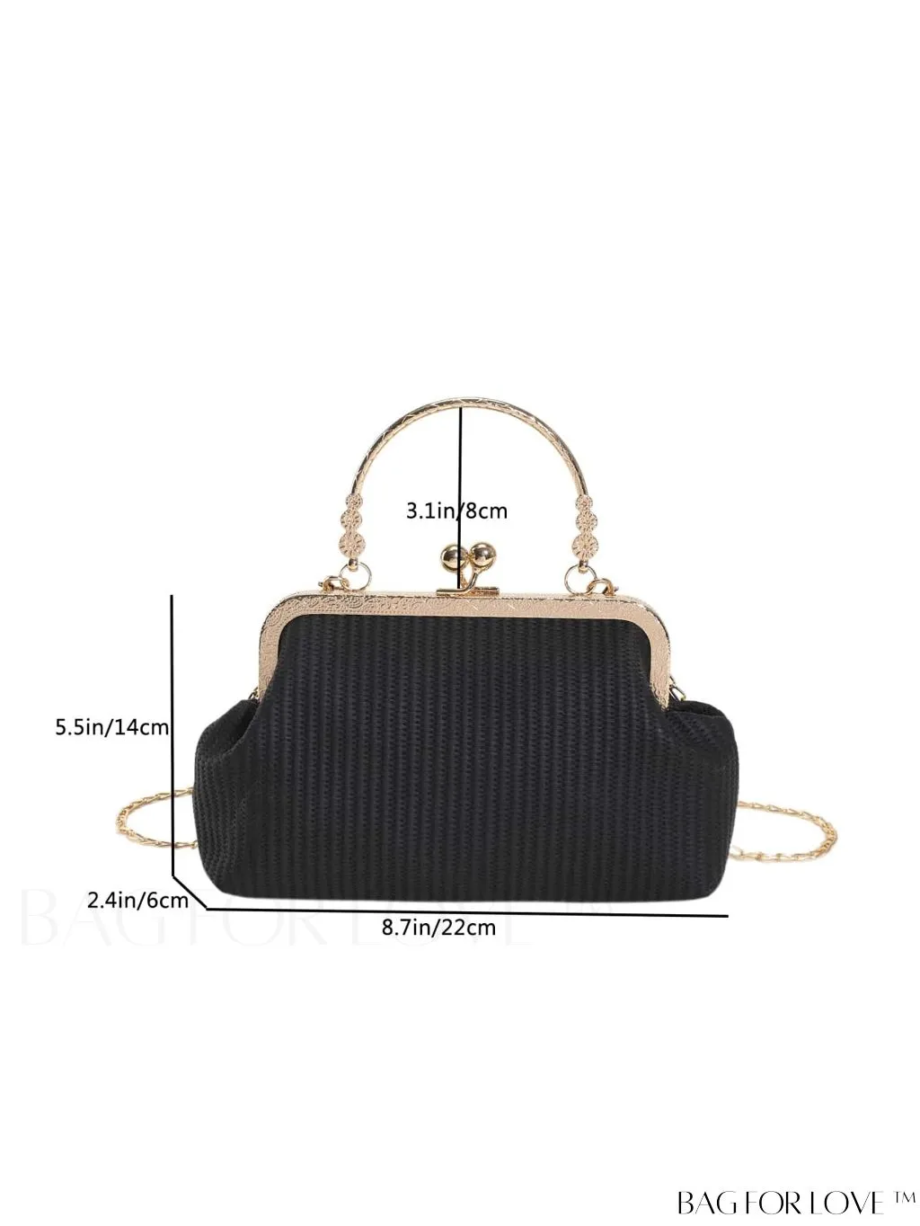 BagForLove - Compact and Elegant Black Handheld Shoulder Bag with Minimalist Clasp