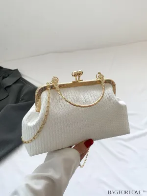 BagForLove - Compact and Elegant Black Handheld Shoulder Bag with Minimalist Clasp