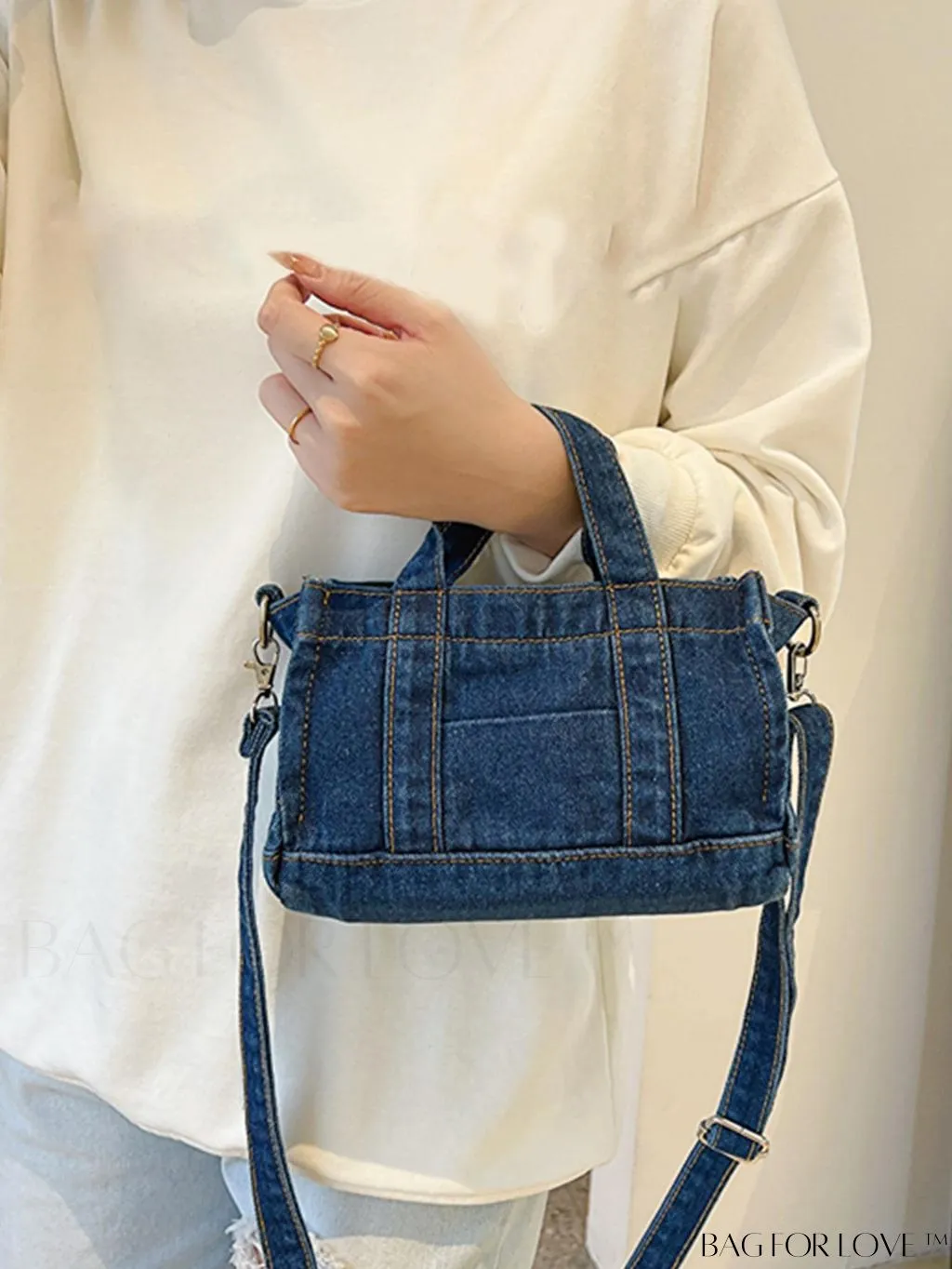 BagForLove - Compact Denim Square Bag - Sleek and Stylish