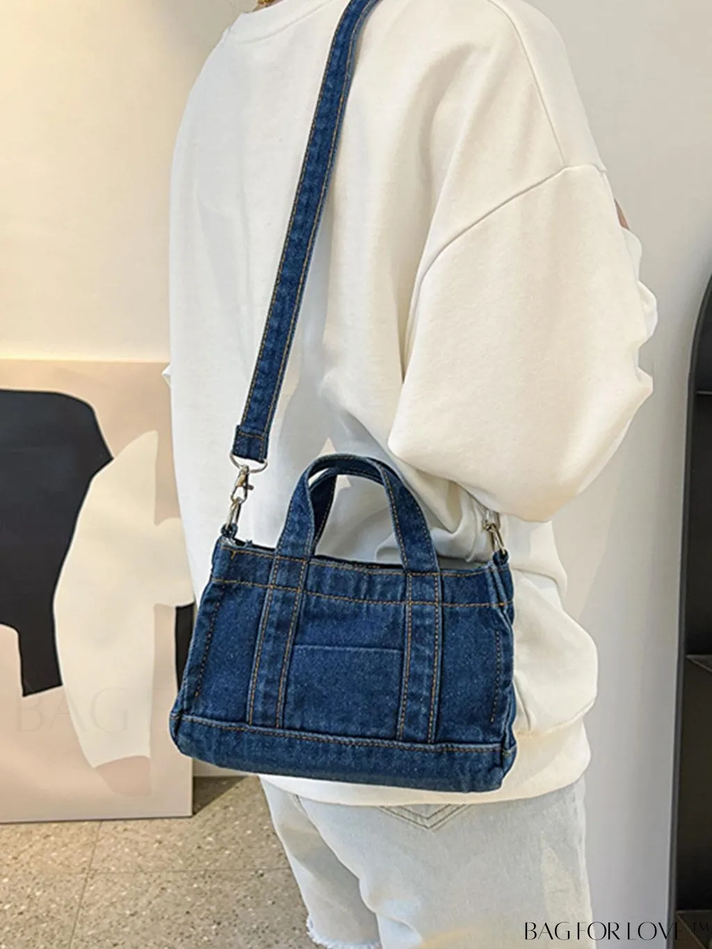 BagForLove - Compact Denim Square Bag - Sleek and Stylish