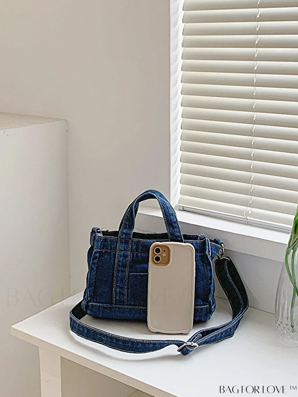BagForLove - Compact Denim Square Bag - Sleek and Stylish