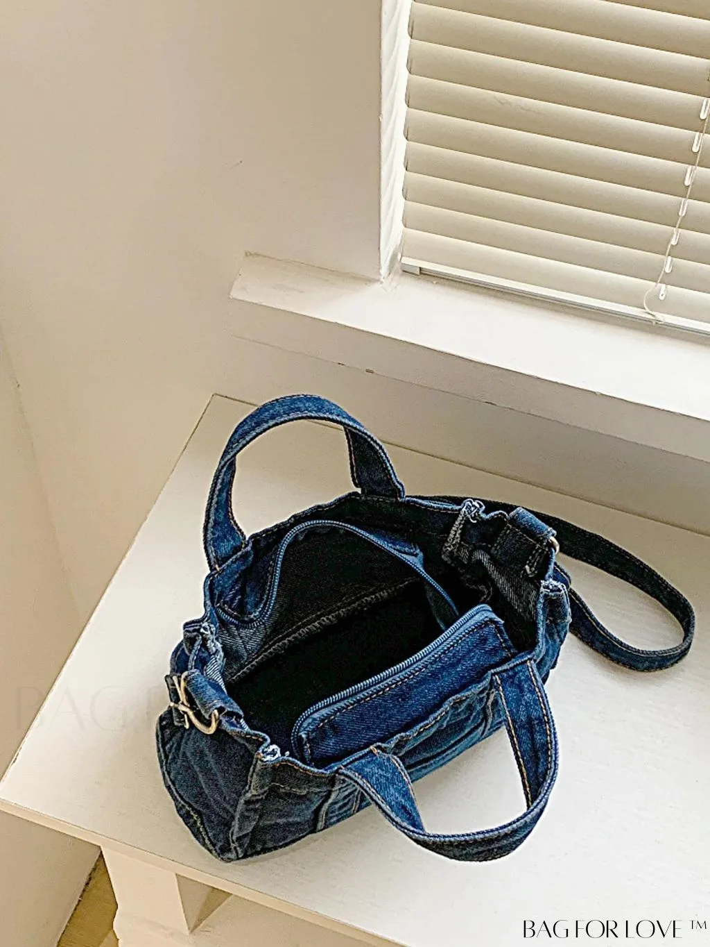 BagForLove - Compact Denim Square Bag - Sleek and Stylish