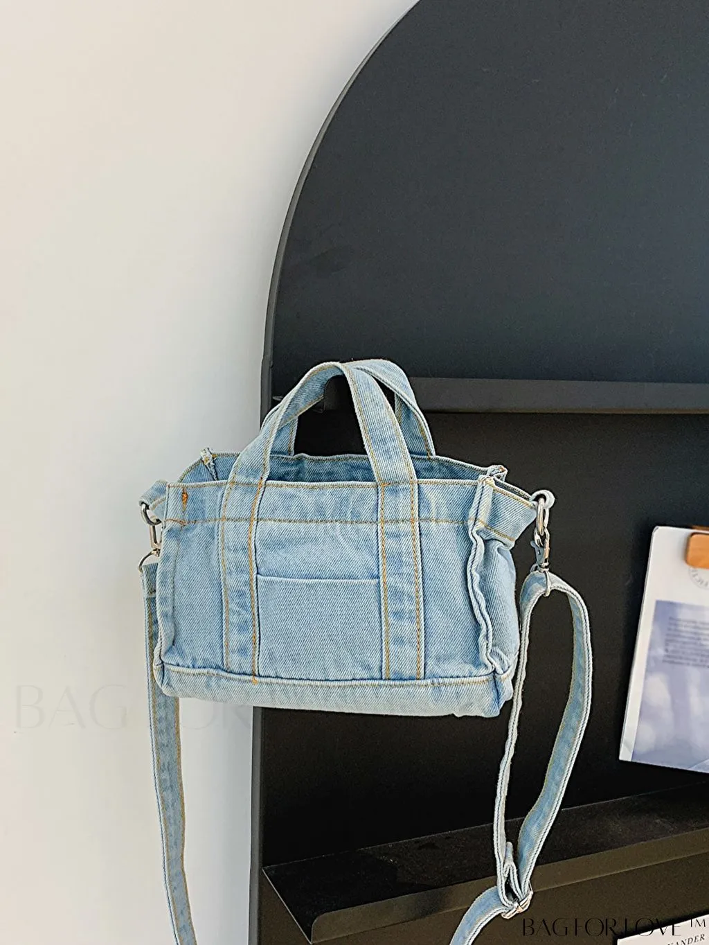 BagForLove - Compact Denim Square Bag - Sleek and Stylish