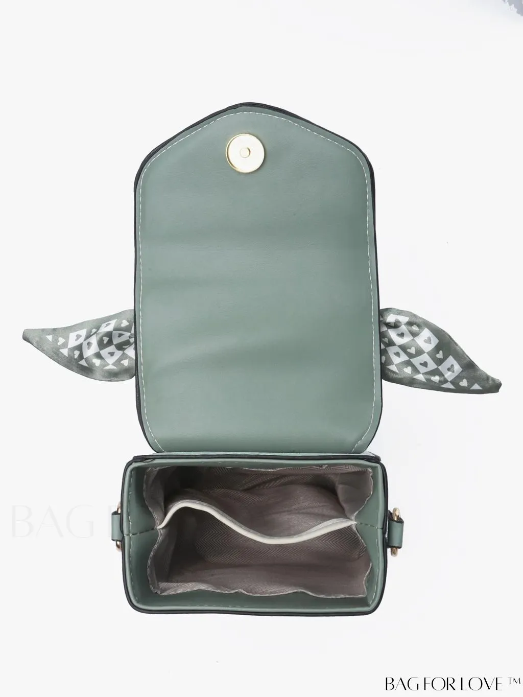 BagForLove - Compact Stylish Flip Phone Pouch featuring Stripes and Silk Scarf Accent