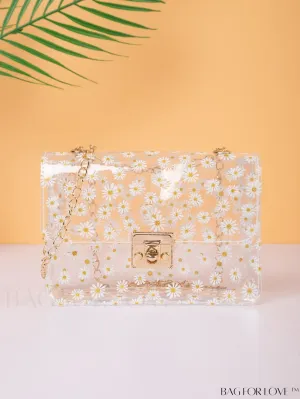 BagForLove - Dainty Daisy Twist Lock Crossbody: Compact Style for Everyday Elegance