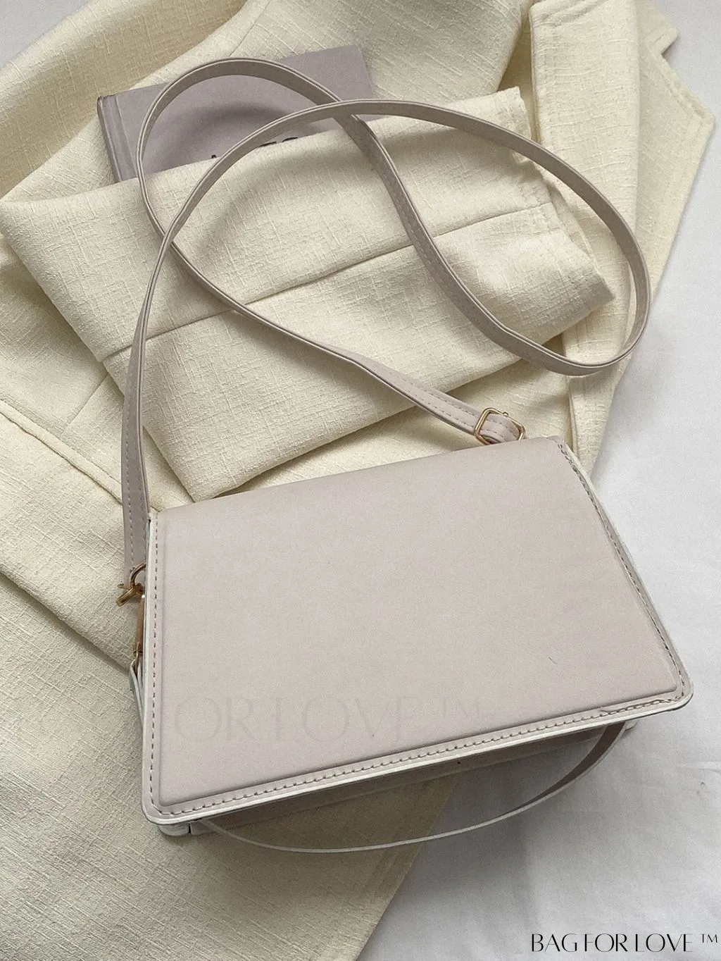 BagForLove - Elegant Black PU Mini Square Flap Bag with Top Handle