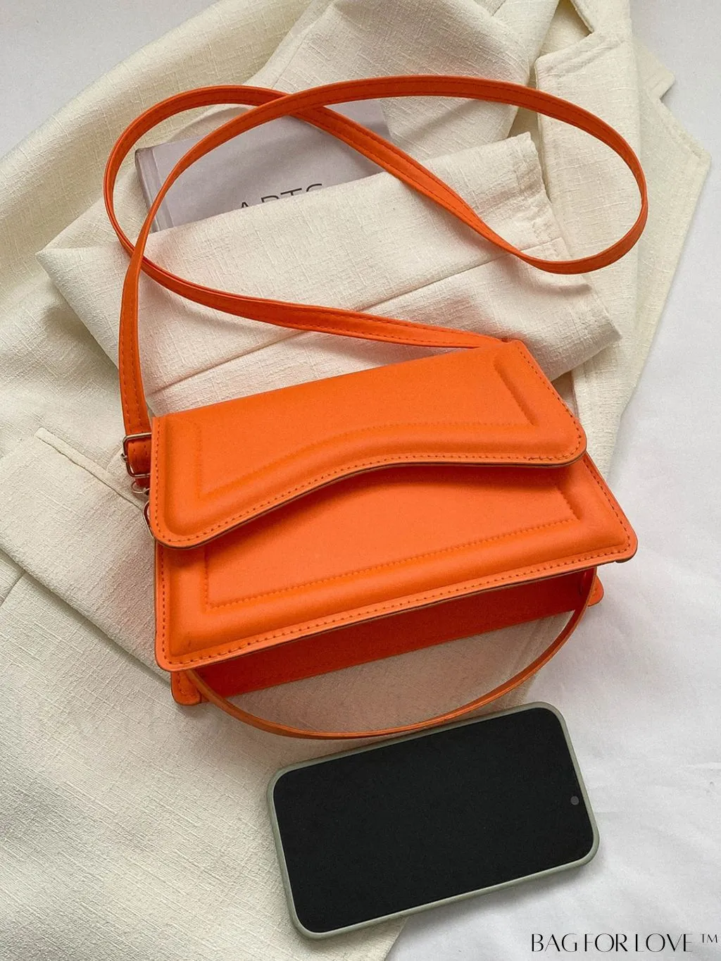 BagForLove - Elegant Black PU Mini Square Flap Bag with Top Handle