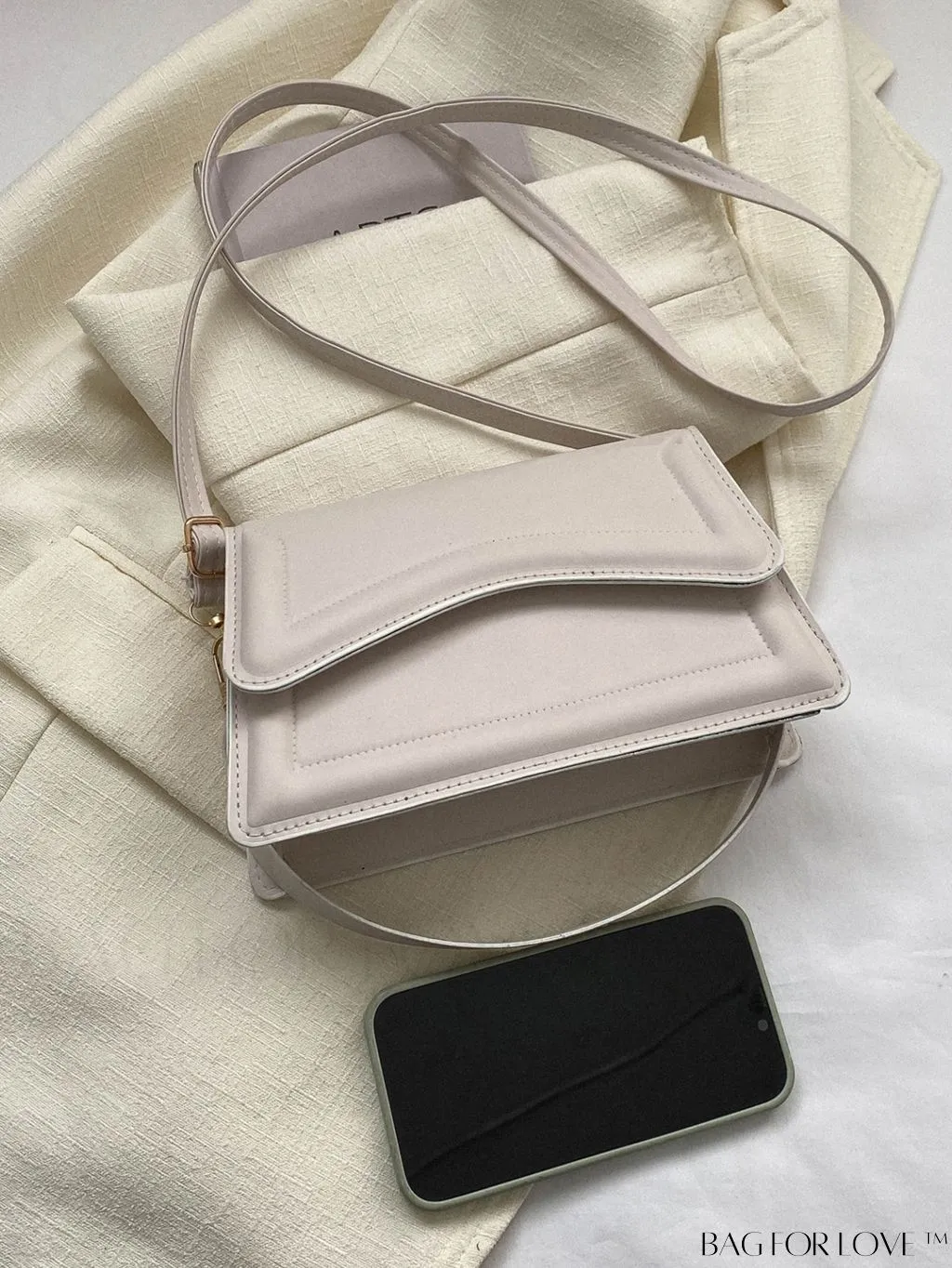 BagForLove - Elegant Black PU Mini Square Flap Bag with Top Handle