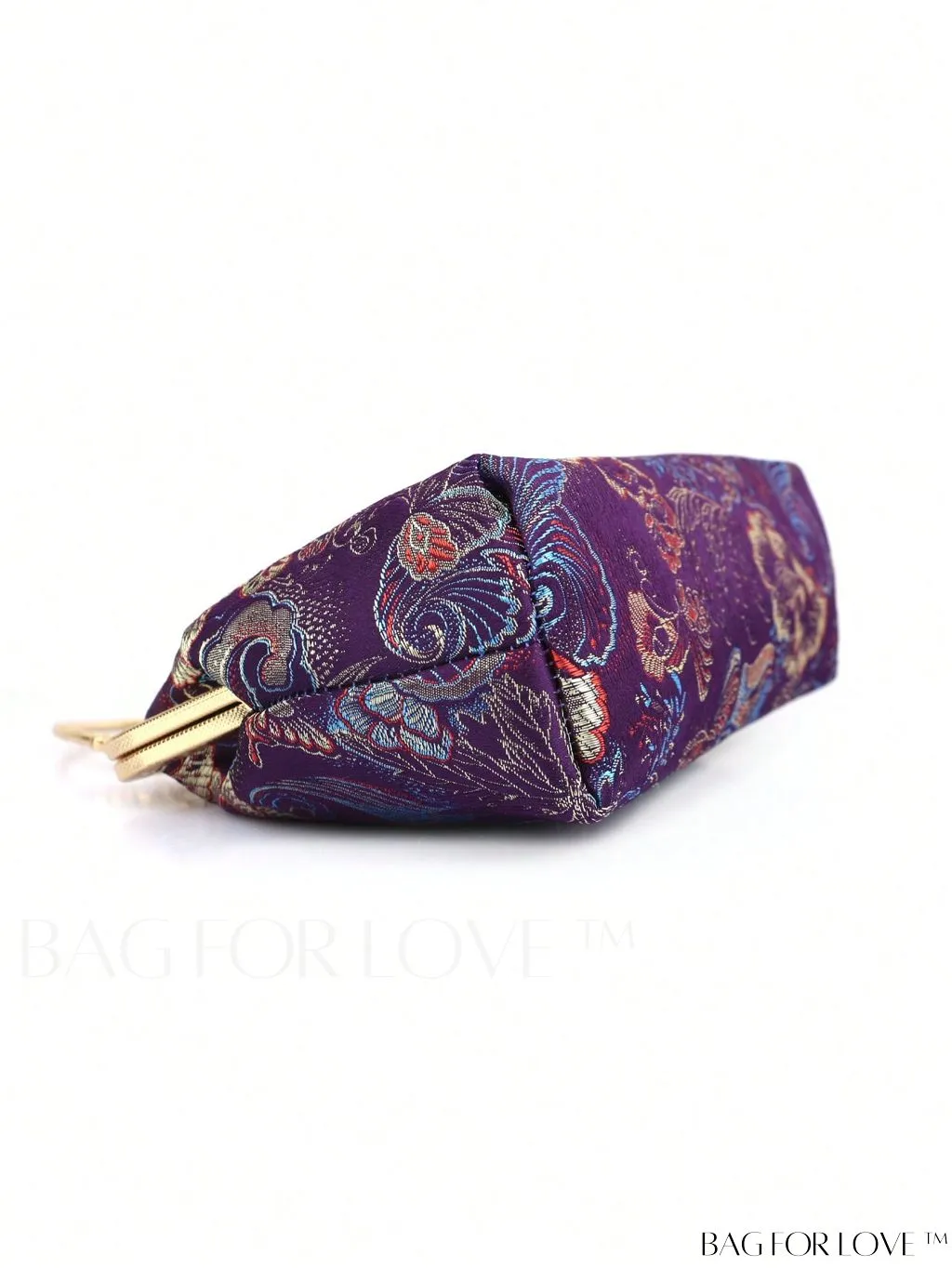 BagForLove - Embroidered Butterfly & Flower Small Satchel Bag with Kiss Lock Chain
