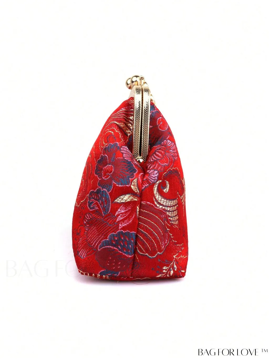 BagForLove - Embroidered Butterfly & Flower Small Satchel Bag with Kiss Lock Chain
