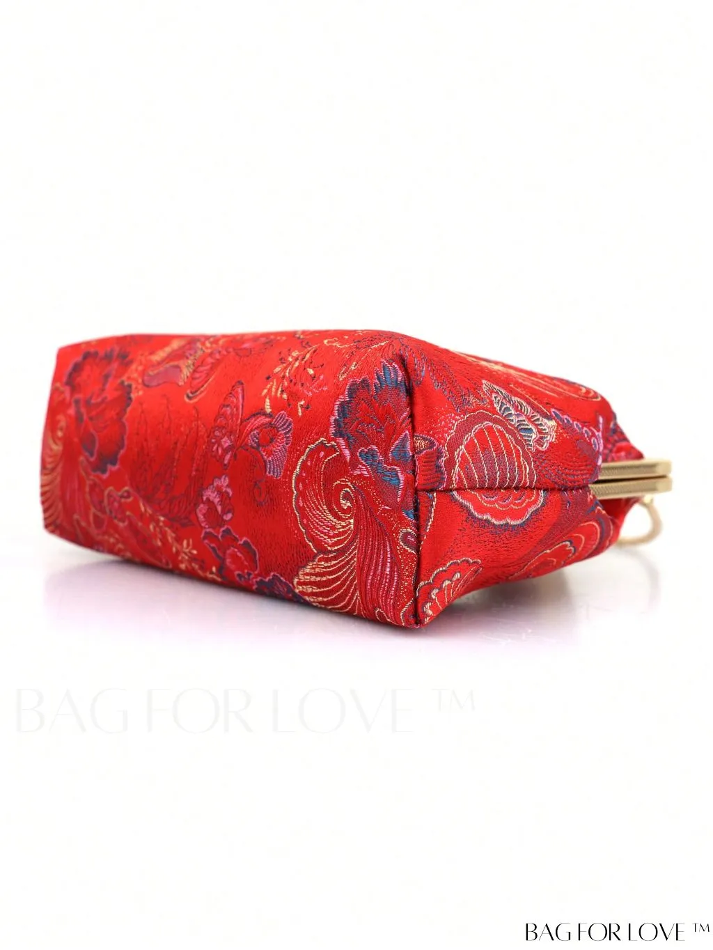 BagForLove - Embroidered Butterfly & Flower Small Satchel Bag with Kiss Lock Chain