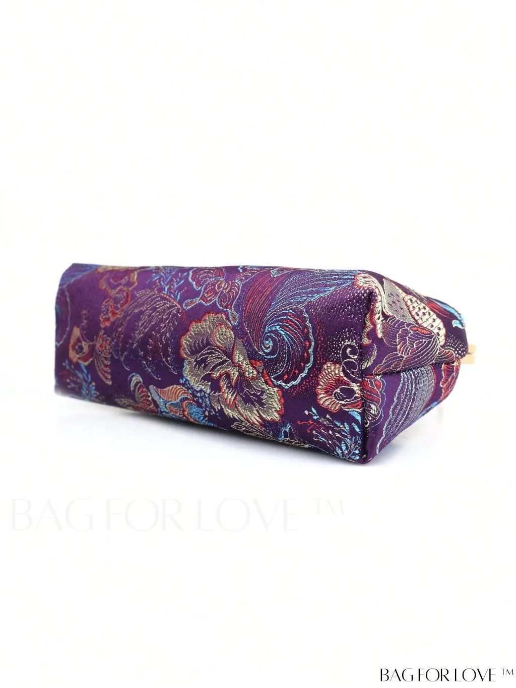 BagForLove - Embroidered Butterfly & Flower Small Satchel Bag with Kiss Lock Chain
