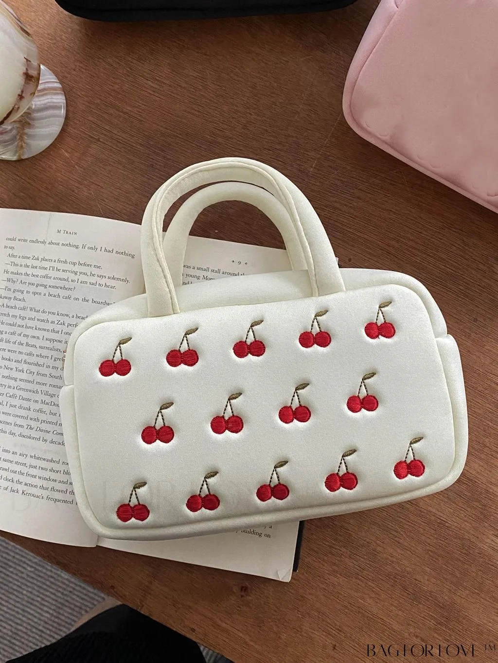 BagForLove - Embroidered Strawberry Mini Boston Bag