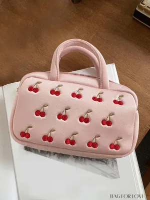 BagForLove - Embroidered Strawberry Mini Boston Bag