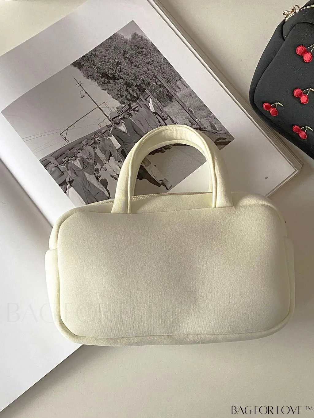 BagForLove - Embroidered Strawberry Mini Boston Bag