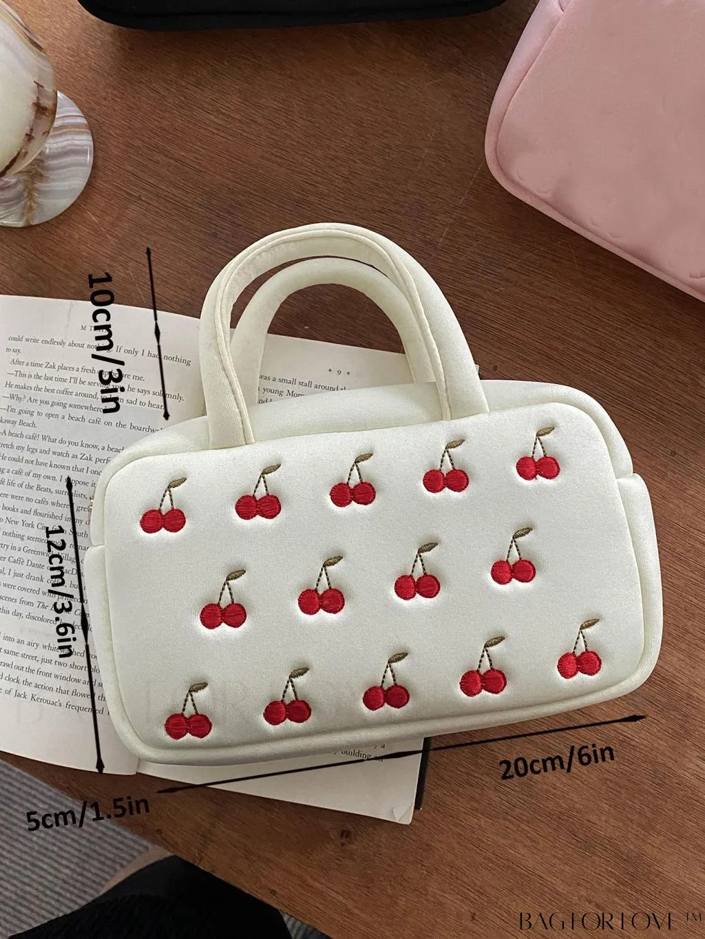 BagForLove - Embroidered Strawberry Mini Boston Bag