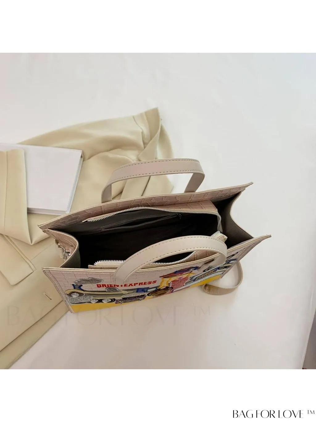 BagForLove - Enhanced Womens Square Bag with Embroidered Cartoon Character Design