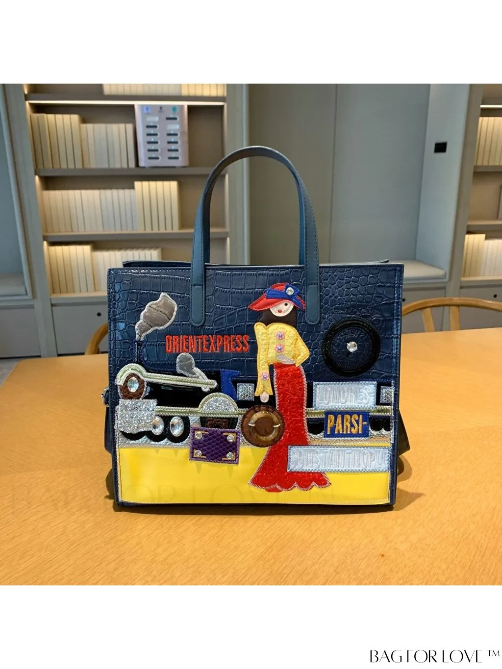 BagForLove - Enhanced Womens Square Bag with Embroidered Cartoon Character Design